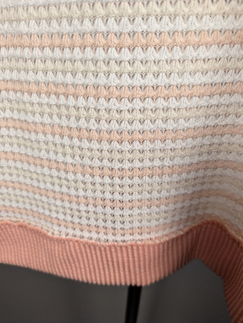 Heimish U.S.A. Women’s M Coral Ivory Striped Open Knit Oversized Top Nwot A-257 - Picture 15 of 16